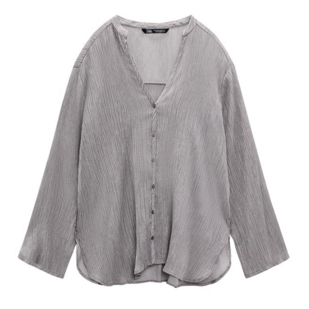 ZARA wrinkle effect longline top